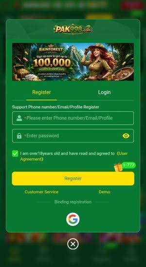 Pak998 Game LOgin