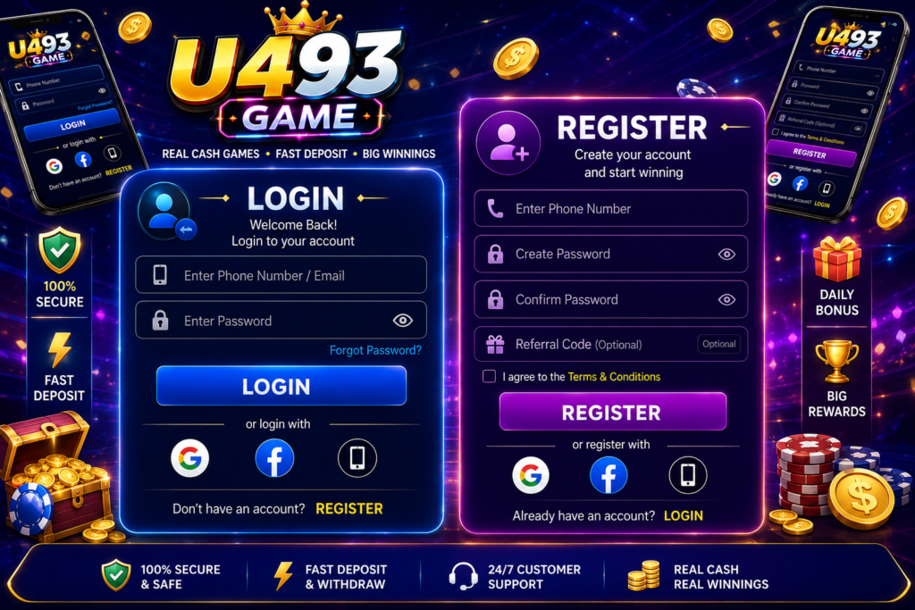 U493 registered and login